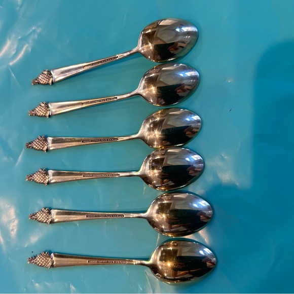 Vintage Tiffany & Co Denmark Sterling & Blue Enameled Demitasse Spoons w/case - Picture 9 of 16